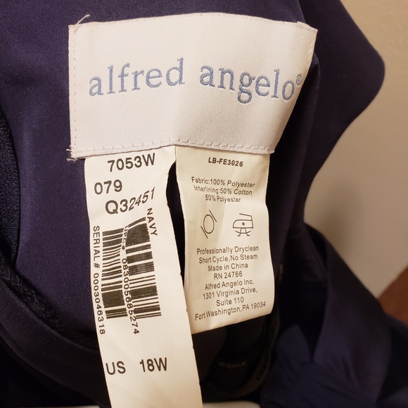 Alfred Angelo navy blue chiffon bridesmaid's dress - Picture 3 of 3